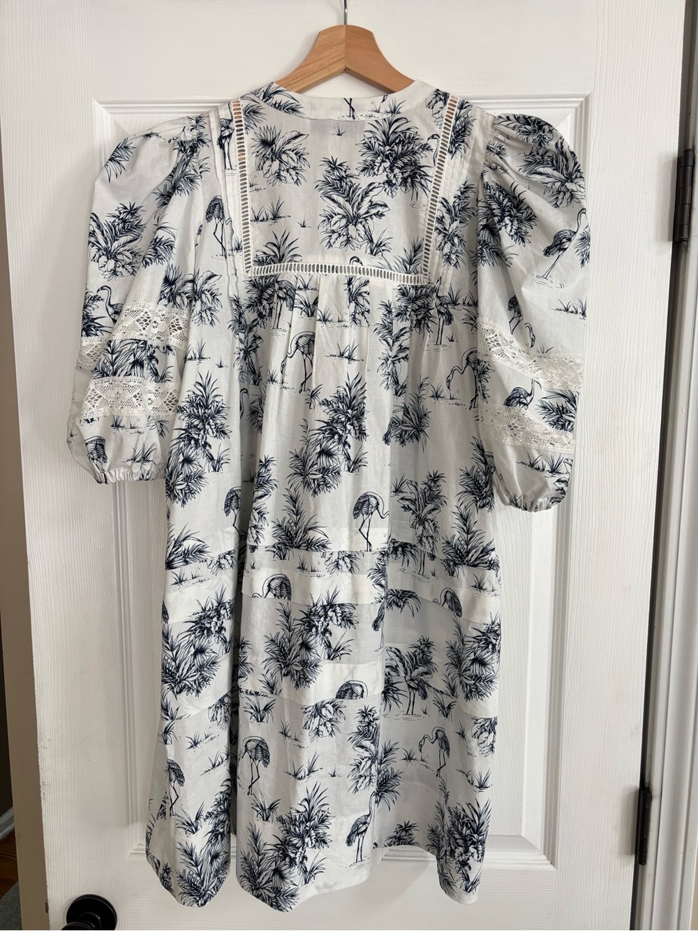 Hunter Bell Jenkins Mini Dress in Navy Flamingo Print, Size S - Picture 8 of 12